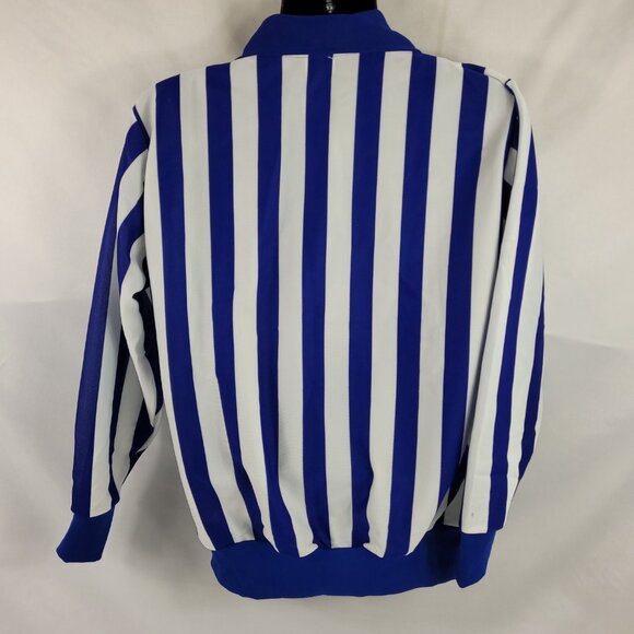 Maska Hockey Vintage 1980s Blue Striped 1/4 Zip Referee Jersey - Picture 2 of 3